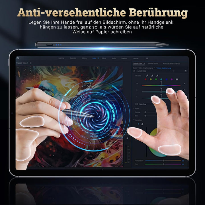 BAZO Stift für iPad - 2018-2024 Pencil 2.Generation Schnellladeleistung Palm Rejection Neigungssensi