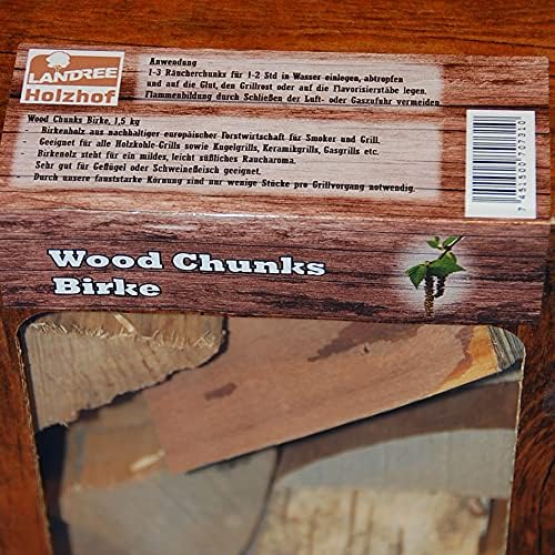 Landree Birke Räucherklötze Wood Chunks 1,5Kg aus Schleswig-Holstein Räucherklötze 1,5kg, Räuch