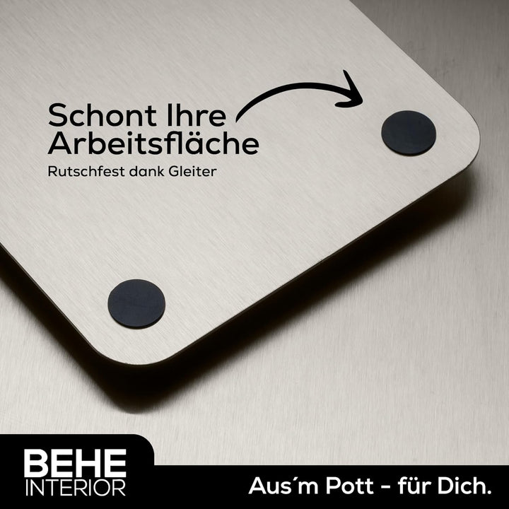 BEHE - 100% TITAN Schneidebrett (21x30cm) - Made in Germany, Hygienisches Schneidebrett, Titanium cu