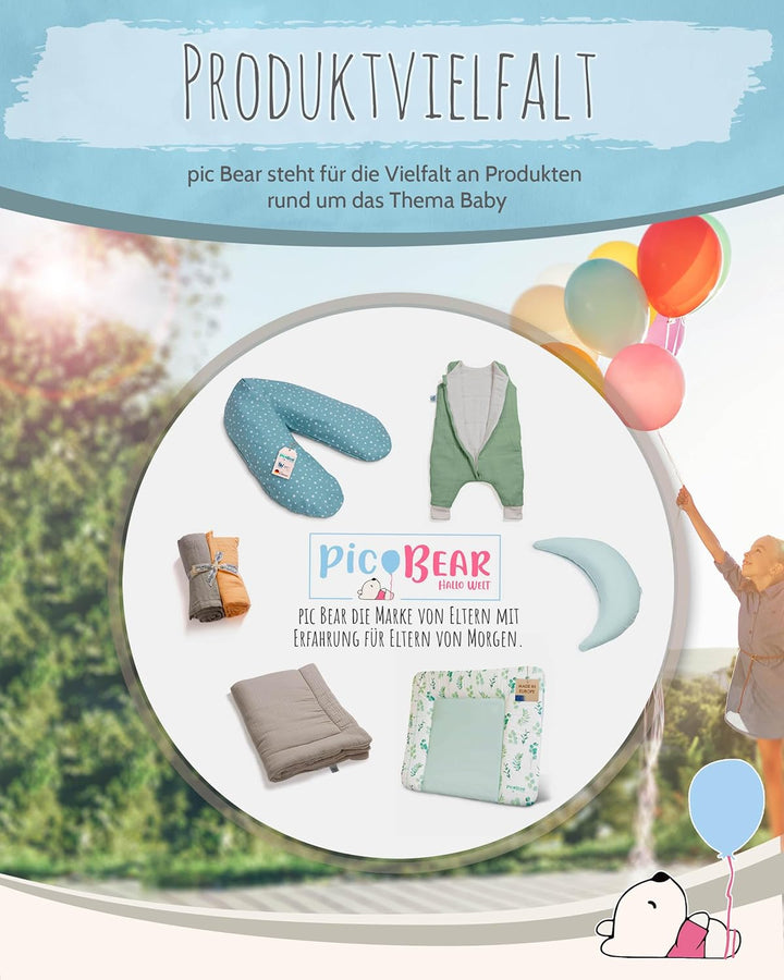 pic Bear Wickelauflage - hochwertige Wickelmatte - Wickeltischauflage - pflegeleichte Wickelunterlag