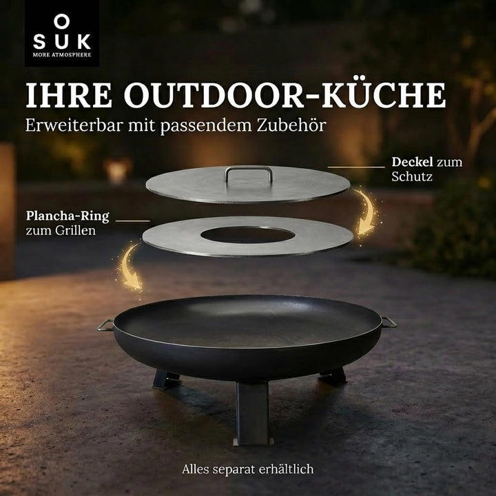 SOUK ONE Feuerschale Nizza 50 cm, Feuerschale Feuerstelle für den Garten, Terrasse und Balkon, Feuer