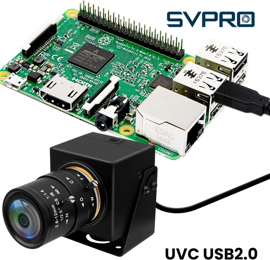 Svpro Global Shutter USB Kamera 2MP 90FPS Hochgeschwindigkeitskamera mit 2.8-12mm Zoomobjektiv, manu