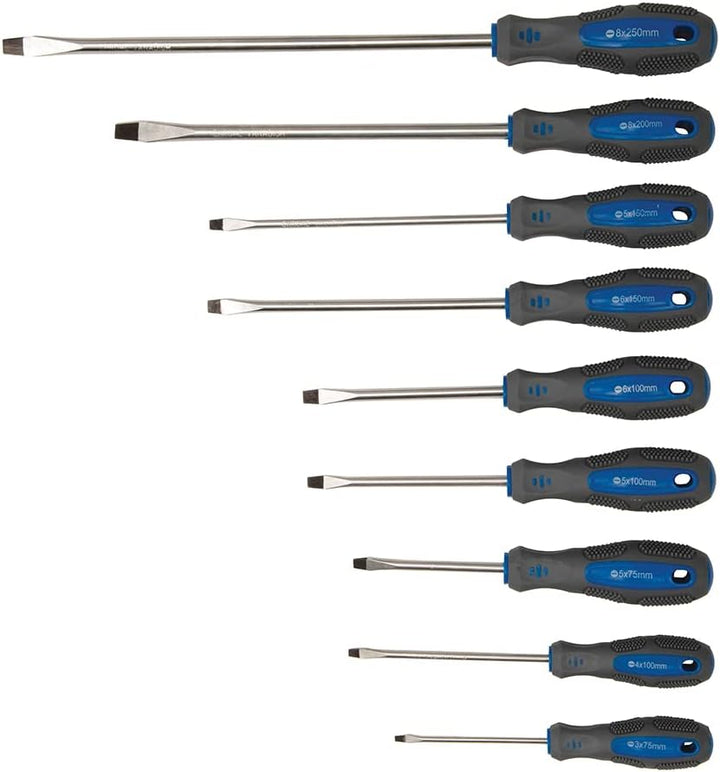 Silverline 283983 Schraubendreher-Set, 100-teilig, blau Pantone 300C / grau 431C