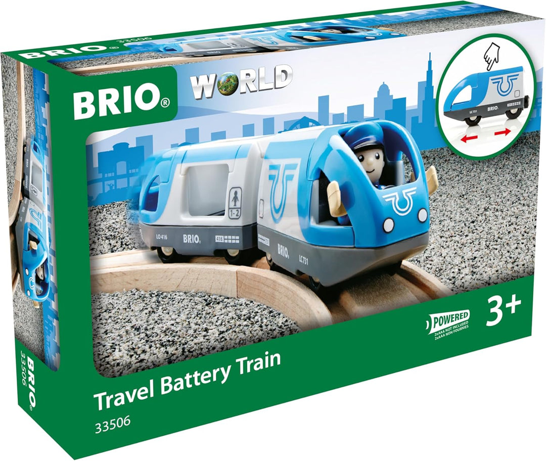 BRIO Bahn 33506 - Blauer Reisezug (Batterielok) Ohne zusätzliche Batterien
