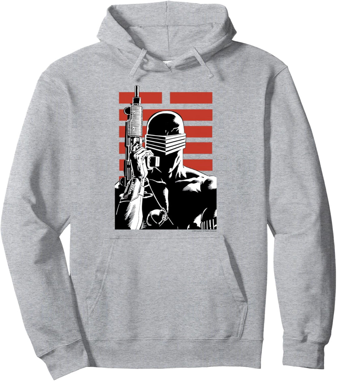 G.I. Joe Snake Eyes Retro Red Stripe Portrait Pullover Hoodie