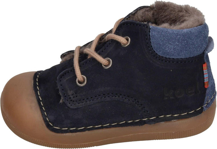 KOEL Barefoot Lauflernschuhe - AVA Bio Nubuk Lambswool Blue 19 EU Blau, 19 EU Blau