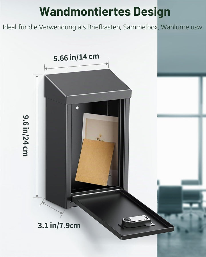 Uniclife Schlüsselbox für aussen, Spendenbox aus Metall, Sammelbox mit Zahlenschloss, sichere Vorsch