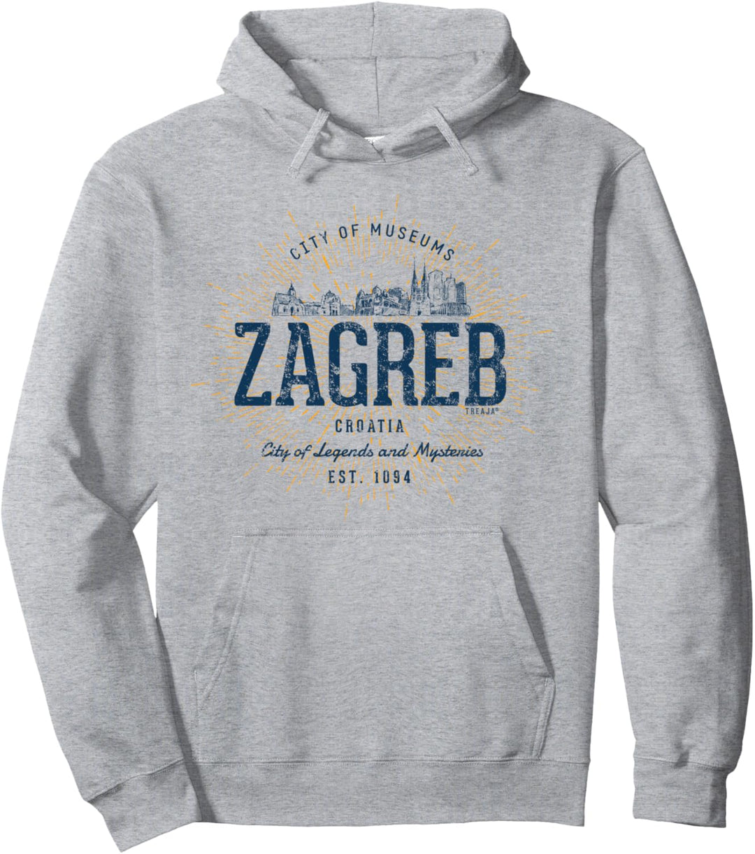 Retro Kroatien Vintage Zagreb Pullover Hoodie