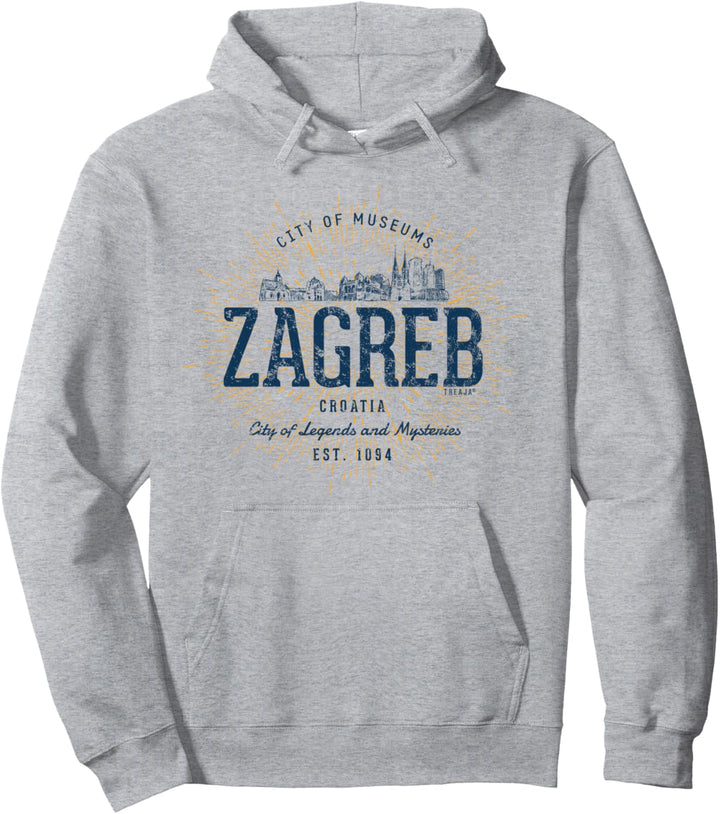 Retro Kroatien Vintage Zagreb Pullover Hoodie