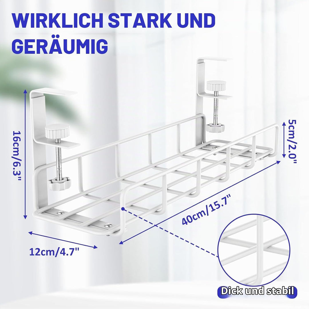 REFLYING Kabelmanagement unter dem Schreibtisch Untertisch Kabelmanagement, Kabelkorb zum Verwalten
