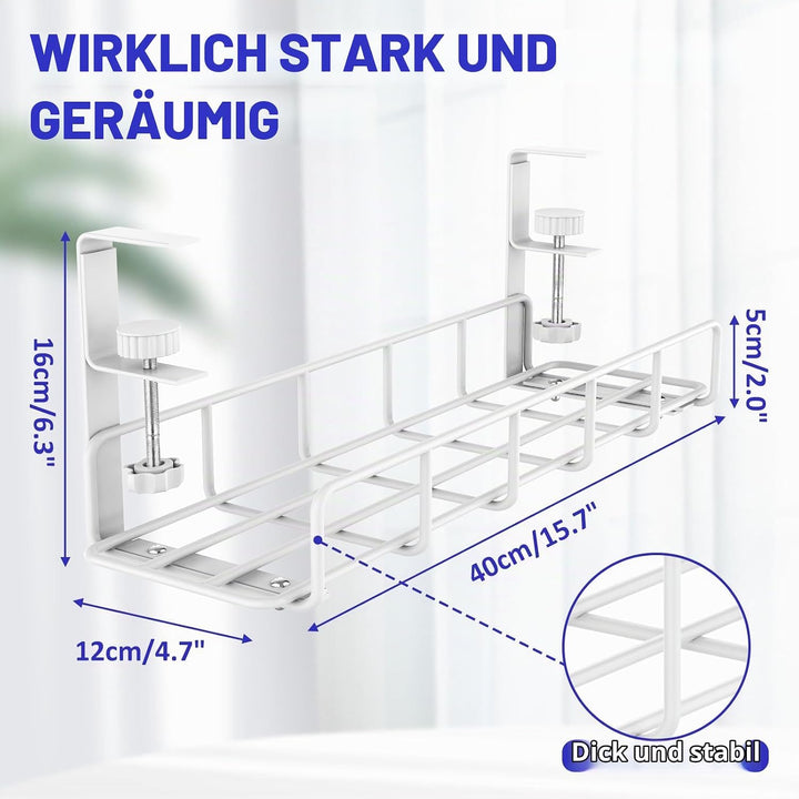 REFLYING Kabelmanagement unter dem Schreibtisch Untertisch Kabelmanagement, Kabelkorb zum Verwalten