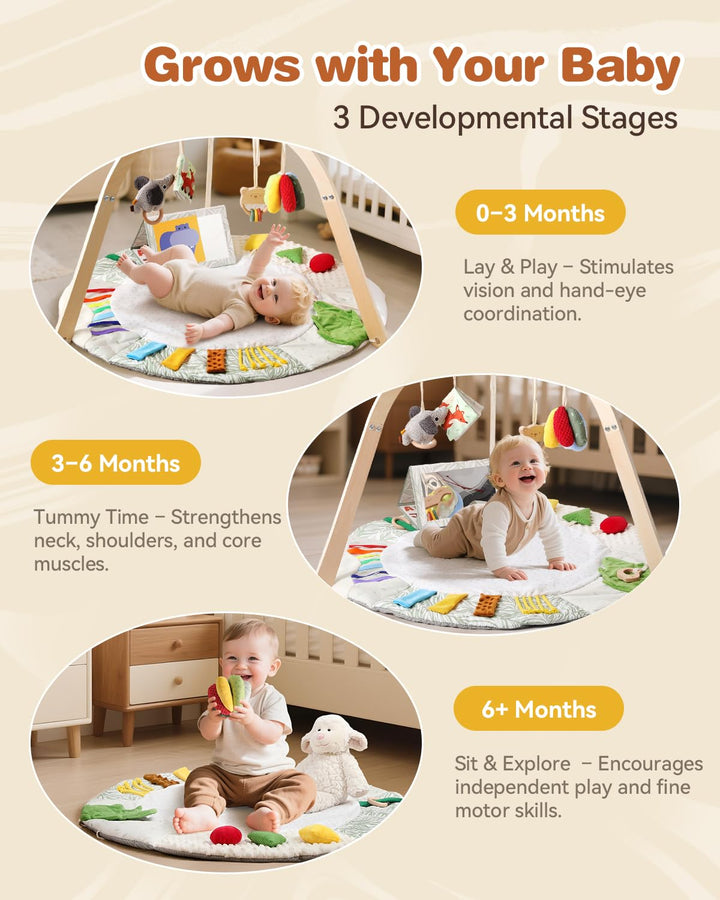Promise Babe Spielbogen Baby Holz Baby Spielmatte Spielbogen Holz Gym 6 Interaktive Sensorik Spielze