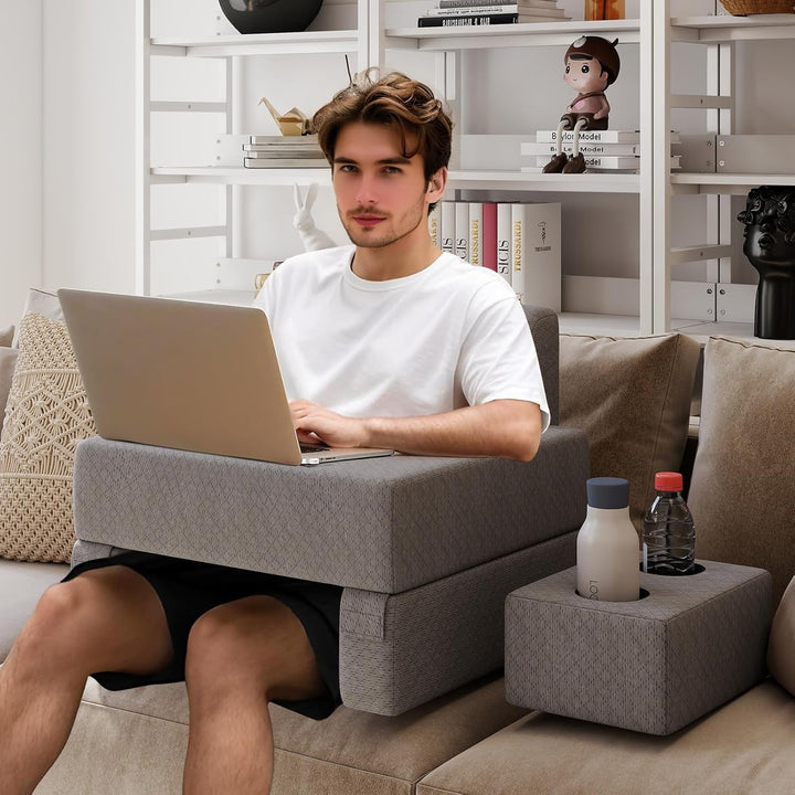 LIFEZEAL Lesekissen für Bett &amp; Sofa, Buchkissen mit Untersetzer, Rückenkissen &amp; Aufbewahrungstasche,