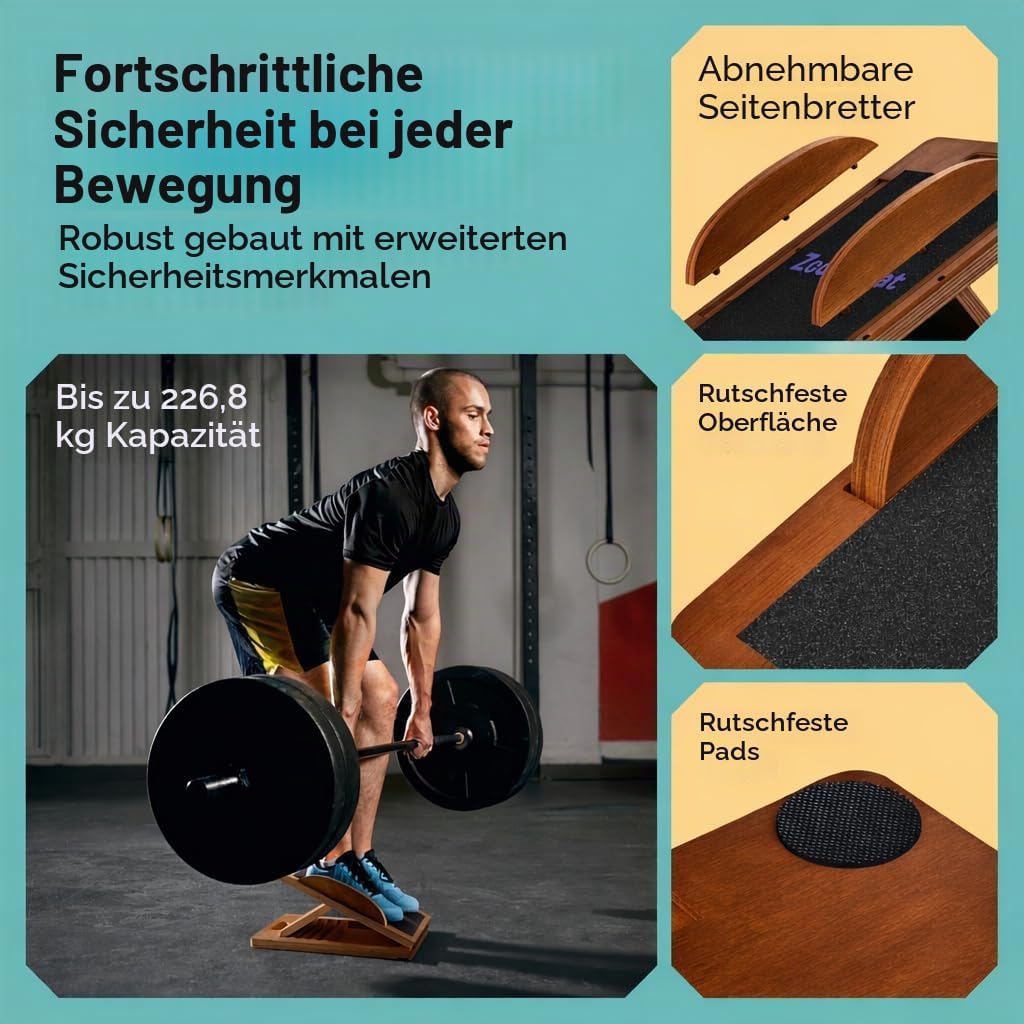 Schrägbrett verwandelt sich in Balance Board – Premium Wadendehner und Wackelbrett für effektives Wa