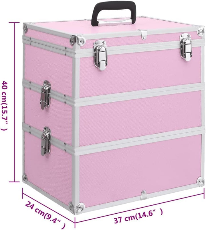 vidaXL Kosmetikkoffer 37x24x40cm Schminkkoffer Schmuckkoffer mehrere Auswahl Pink, Pink