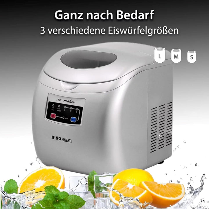 Syntrox Eiswürfelmaschine Grilexa (LED + 15kg / 24h Eiswürfel), Einfache Bedienung, Schnelle Eiswürf