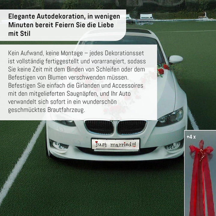 Rosen Girlande Braut Paar Rose Deko Dekoration Autoschmuck Hochzeit Car Auto Wedding ®Auto-schmuck D