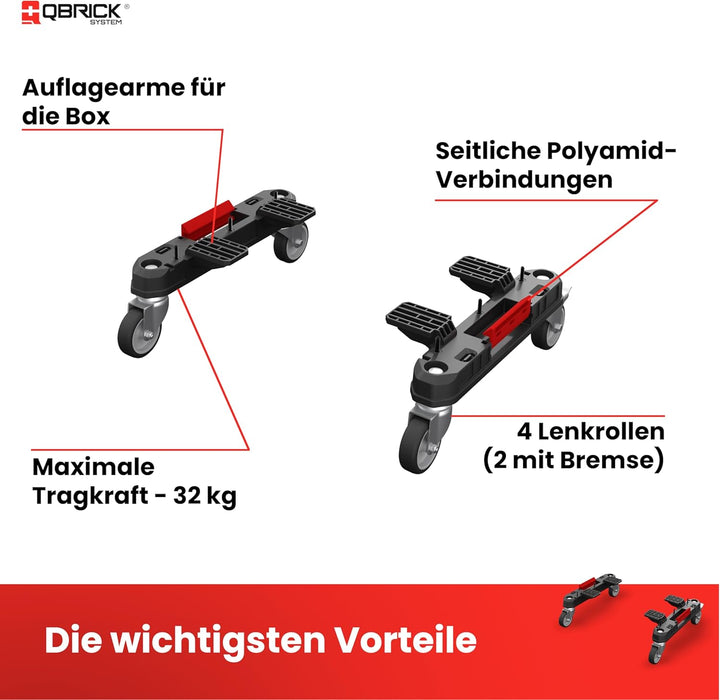 Qbrick System Werkzeugkoffer Sortierbox Leer – 2 Schubladen – Werkzeugkiste – Mobiler Adapter auf Ro