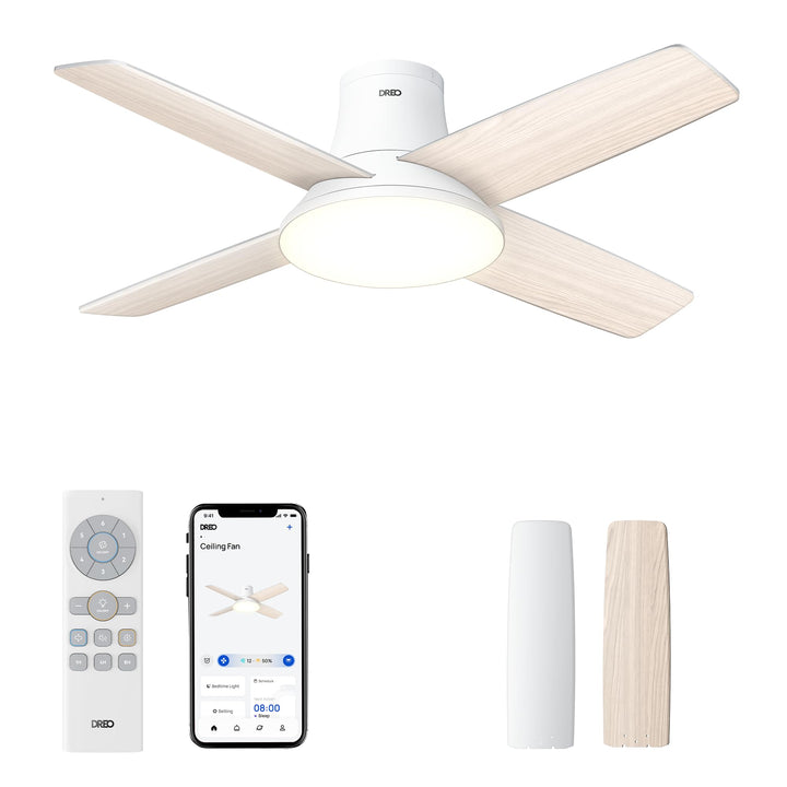 DREO Deckenventilator mit Licht bietet zwölf Geschwindigkeiten, drei Modi und einen leisen Gleichstr