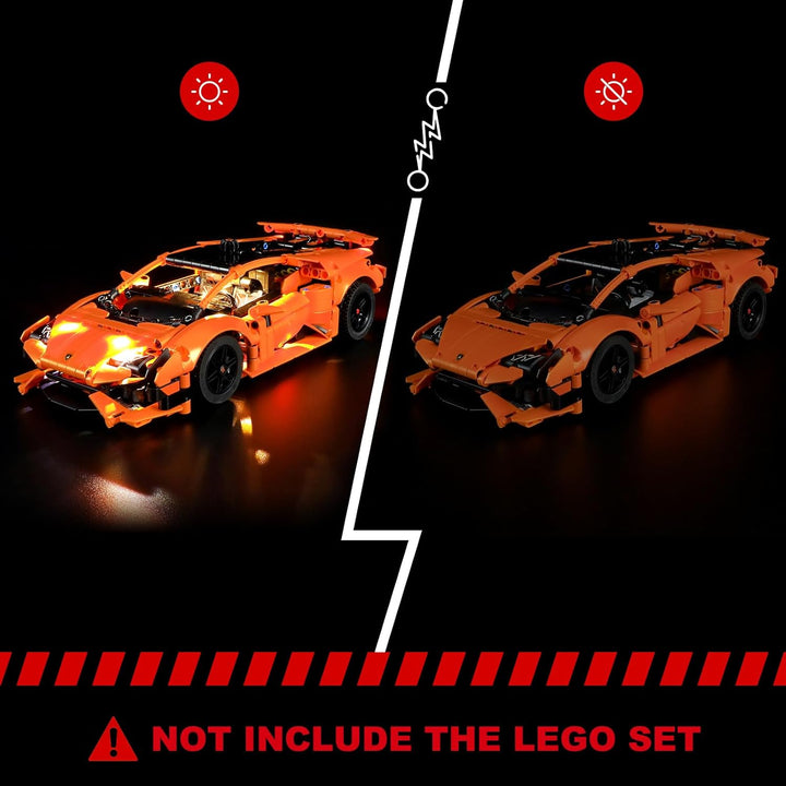 BRIKSMAX Led Licht für Lego Lamborghini Huracán Tecnica Orange 42196 - Compatible with Lego Technic