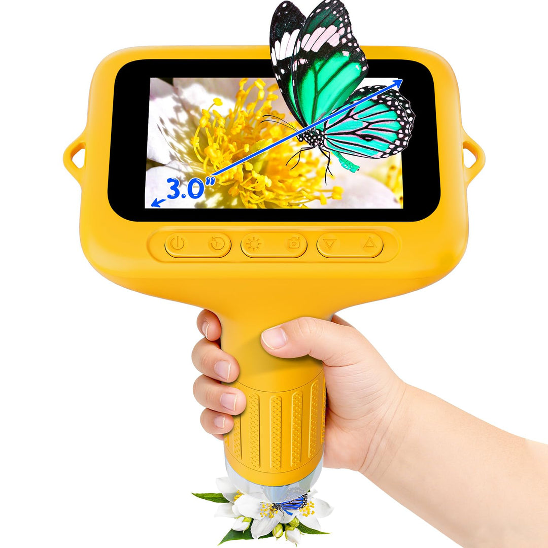 Digitales Mikroskop für Kinder, SKYBASIC Mini-Mikroskopkamera mit 3,0-Zoll-IPS-Bildschirm, 1000-fach