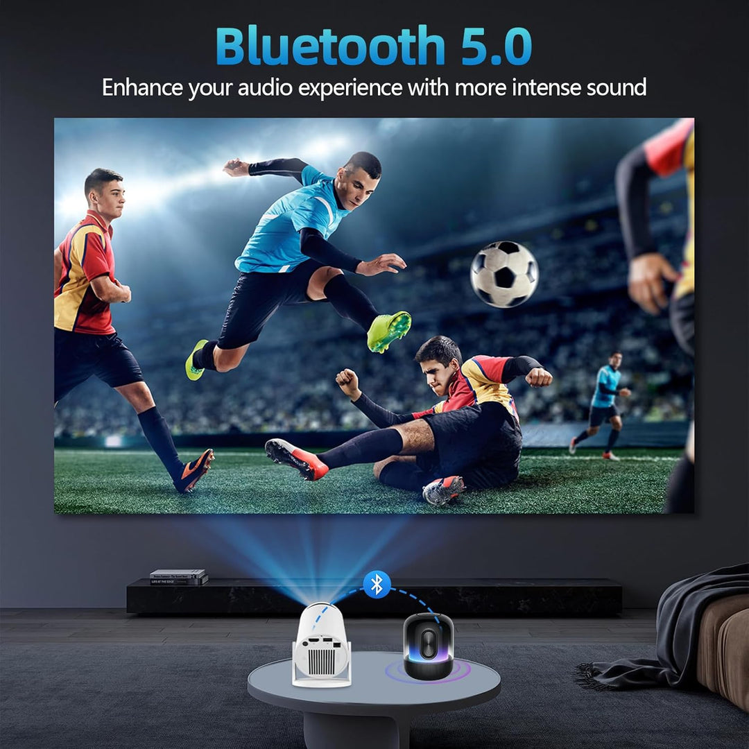 Mini projektor 4k Beamer Heimkino Videoprojektor 170 ANSI Lumen Tragbarer Projektor Wifi6/BT5.0 180°