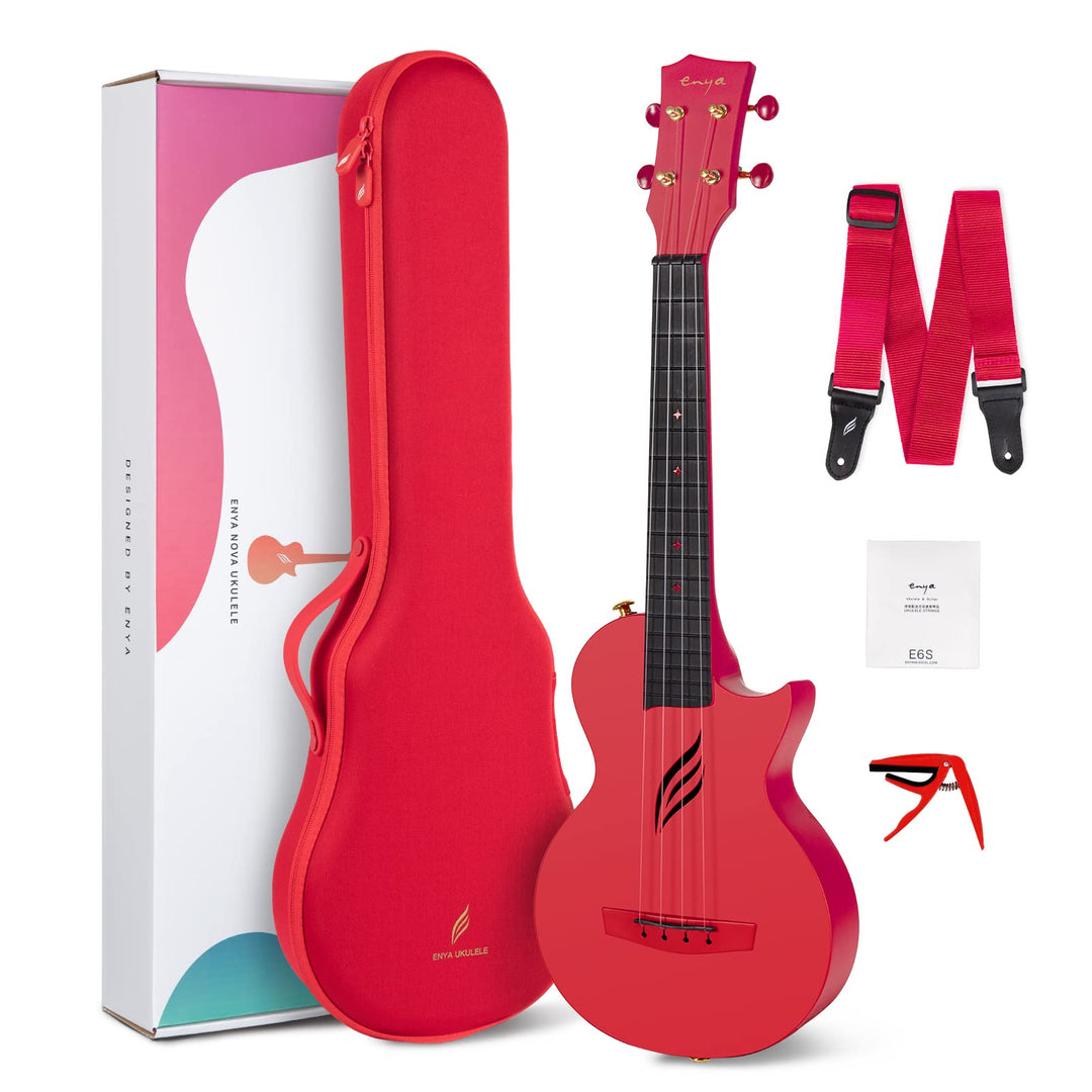 Enya Konzert Ukulele Nova U 23 Zoll Kohlefaser Anfänger und Fortgeschrittene Ukulelen Set mit Tasche