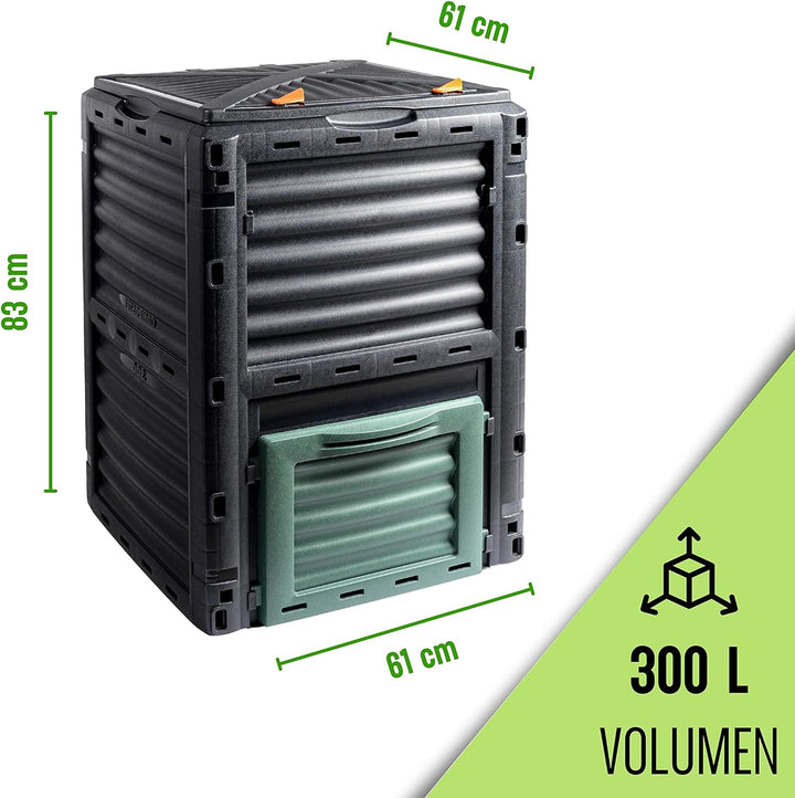 Schauer Gartenkomposter 300 Liter Kunststoff Schnellkomposter Thermokomposter Kompost Abfall Box Kom