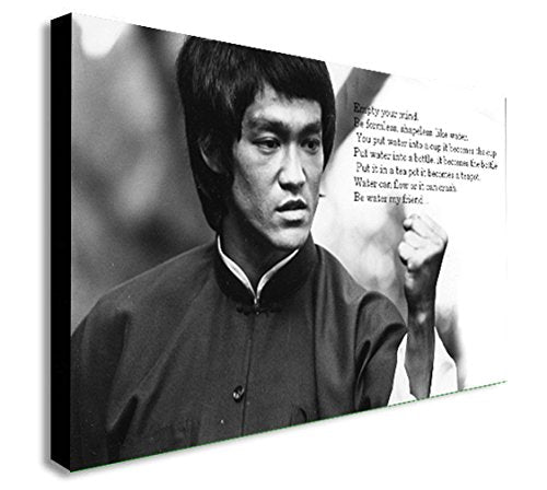 Bruce Lee - „Empty Your Mind“ - Kunstdruck auf Leinwand, gerahmt, verschiedene Grössen, Holz und Lei