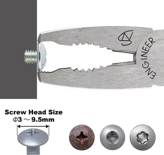 Kombizange mit vertikalen Rillen zum schnellen Lösen beschädigter Schrauben (Grüne Griffe). Japanisc