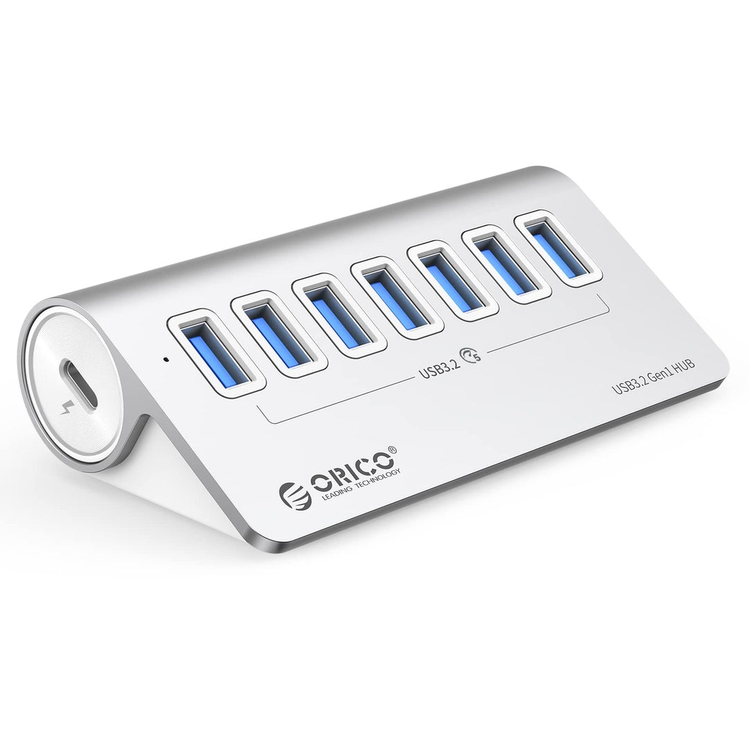 USB C Hub, ORICO USB C 3.2 GEN 1 Hub, 7-Port Aluminium USB Verteiler mit 1M USB C Kabel, 5Gbps, USB
