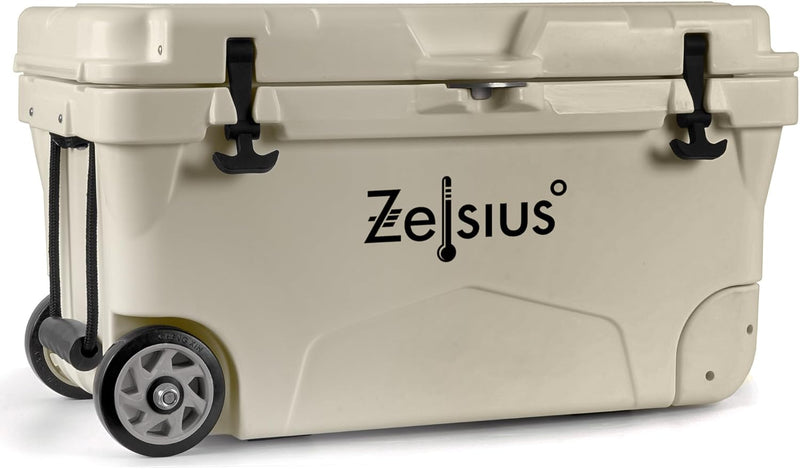 Zelsius Kühlbox 50 Liter mit Räder | Coolbox | Fahrbare Cooling Box ideal für Auto Camping Urlaub An