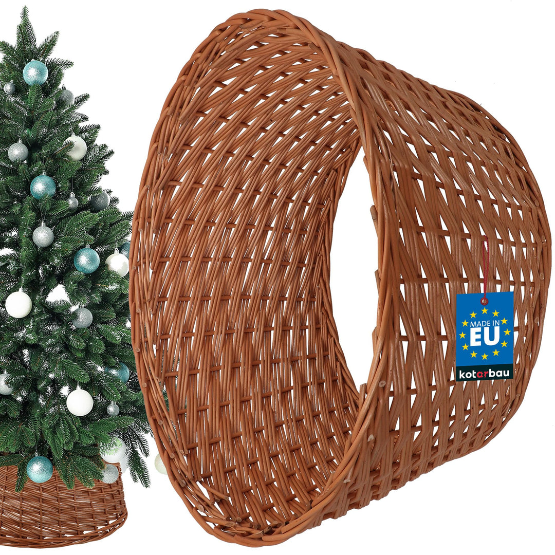 KOTARBAU® Weihnachtsbaum Rock aus Weide Ø 60 cm, Naturfarbe Christbaumständer aus Rattan Natur, Weih