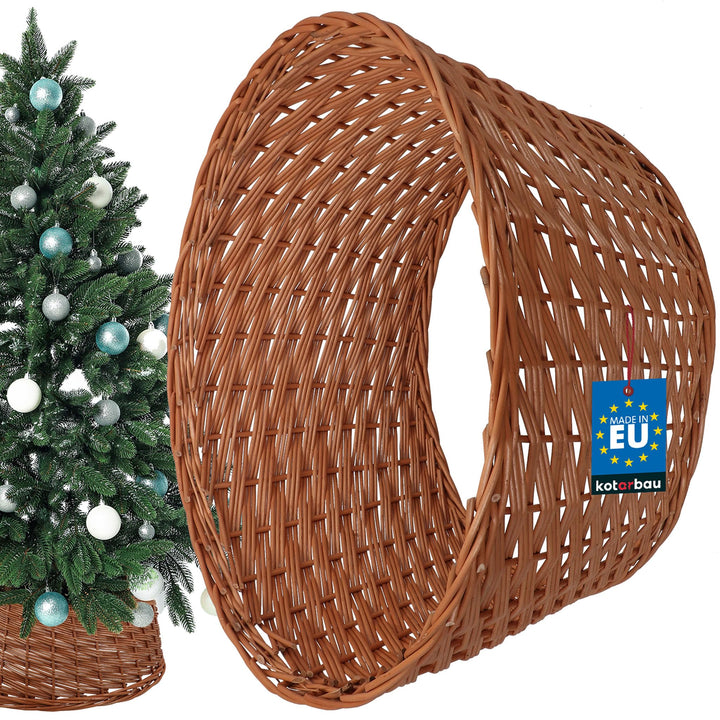 KOTARBAU® Weihnachtsbaum Rock aus Weide Ø 60 cm, Naturfarbe Christbaumständer aus Rattan Natur, Weih