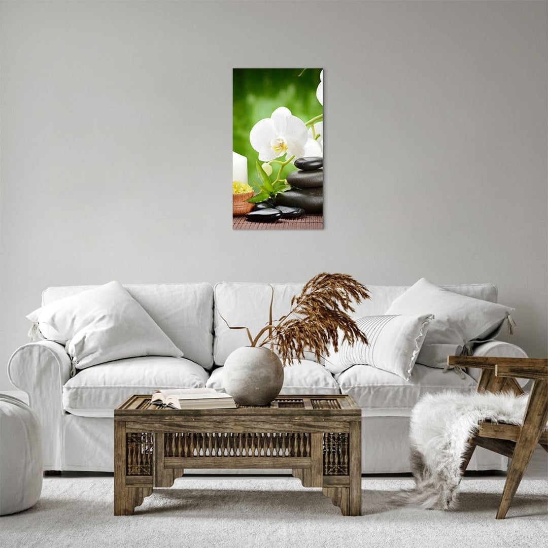 Bilder auf Leinwand Blume aromatherapie spa Leinwandbild mit Rahmen 45x80cm Wandbilder Dekoration Wo