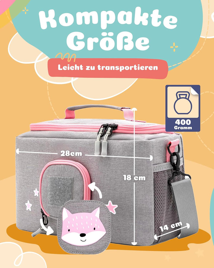 JP Journey Tasche für Toniebox - BoxBag für Figuren, Box und Zubehör auf Reisen und im Auto (Grau-Ro