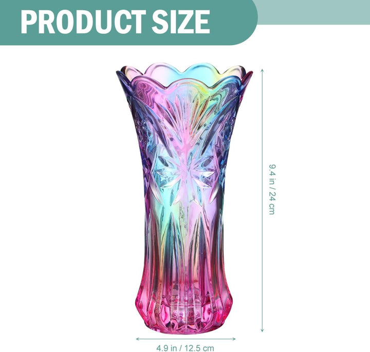 WINOMO Blumenvase Kristallglasvase Regenbogen Regenbogen Dekorative Pflanze Behälter Topf Weihnachte