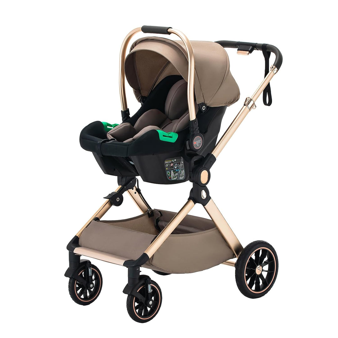 BEBBY 3-in-1 Kinderwagen KombiKinderwagen-Set 2-in-1 Buggy faltbar Luxus Hochlandschaft Neugeborenes