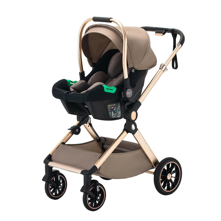 BEBBY 3-in-1 Kinderwagen KombiKinderwagen-Set 2-in-1 Buggy faltbar Luxus Hochlandschaft Neugeborenes