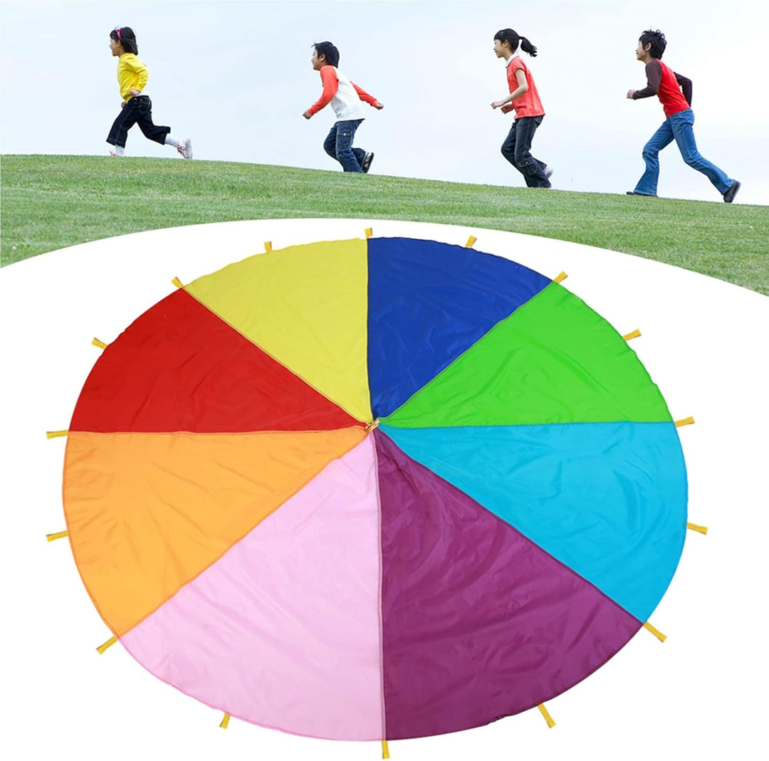 SPYMINNPOO Regenbogen Schwungtuch, 3/3,6/6 Meter Bunt Fallschirm für Kinder Spielzeug, Mehrfarbiges