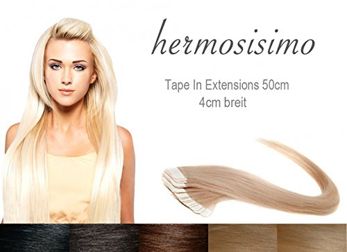 Invisible Tape In Extensions Echthaar Hair Extensions Haarverlängerung in Salon Qualität 10 Stück 45