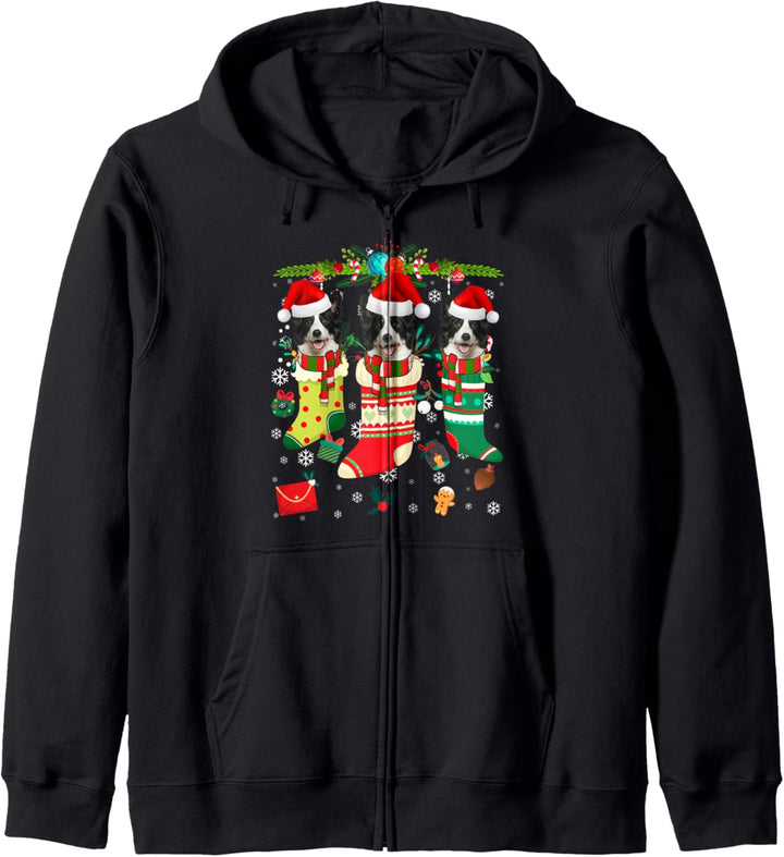 Border Collie lustige Weihnachts- und Adventszeit Kapuzenjacke