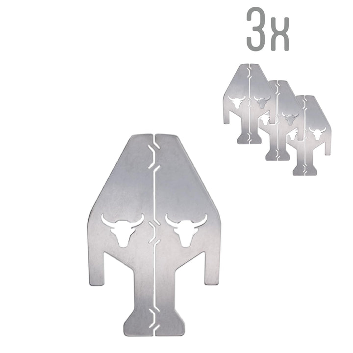 Grillfire T-SPACER L (3er Set) | Edelstahl Abstandshalter für Feuerplatten | 8 cm Höhengewinn | Univ