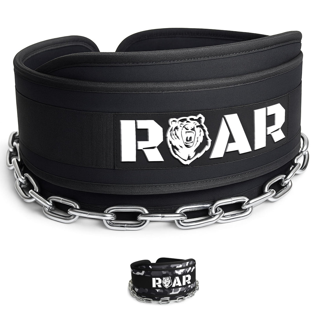 Roar® Gym Belt Men, Gym Gürtel, Gürtel Gewichtheben, Gewicht Gürtel Mit Kette, Dip Belt, Gürtel Fitn