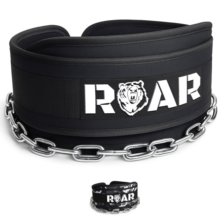 Roar® Gym Belt Men, Gym Gürtel, Gürtel Gewichtheben, Gewicht Gürtel Mit Kette, Dip Belt, Gürtel Fitn