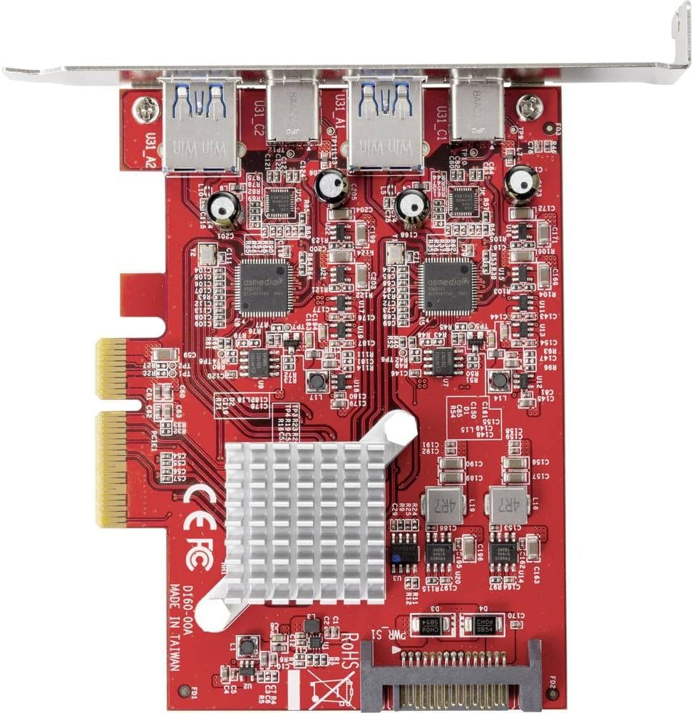 Renkforce RF-4679642 2+2 Port USB 3.2 Gen 2 Controllerkarte USB 3.2 Gen 2, USB-C® PCIe