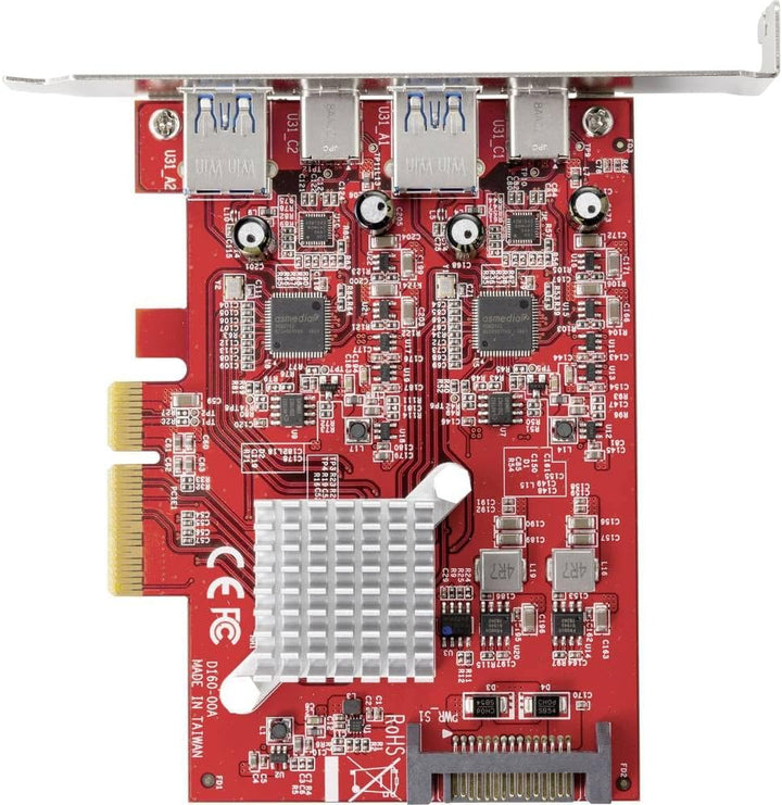 Renkforce RF-4679642 2+2 Port USB 3.2 Gen 2 Controllerkarte USB 3.2 Gen 2, USB-C® PCIe