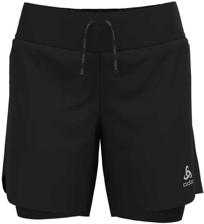 Odlo Damen 2-in-1 Laufshorts X-alp Trail 6 Inch_323451 XL Schwarz, XL Schwarz