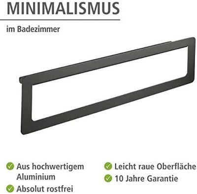 WENKO Badetuchstange Montella mit Ablage, zur Wandmontage, inkl. Schraubmaterial, 61x16x8 cm, Anthra