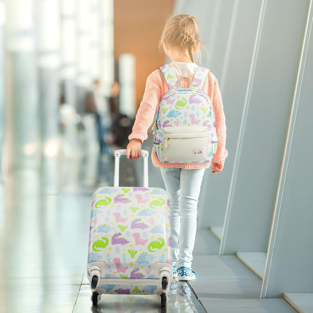 COOLIFE 5tlg Kinderkoffer mit Rucksack, Kindertrolley aus Kunststoff, Kindergepäck, Kinder Kofferset